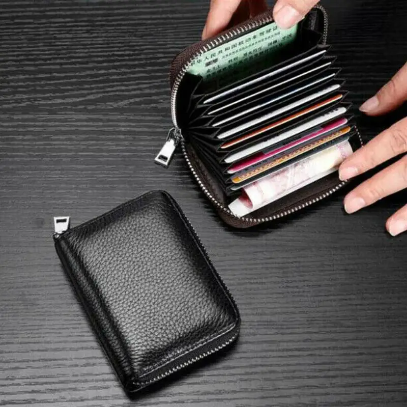 Men Wallet Credit Card Holder PU RFID Blocking Pocket Purse