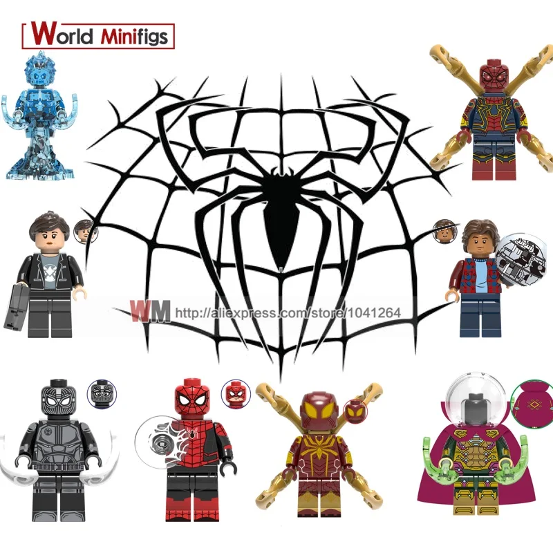 

Single Building Blocks Spider Man Far From Home Mysterio Spider Man Maria Hill Hydro Man Ned Liz New Movie Children Toys