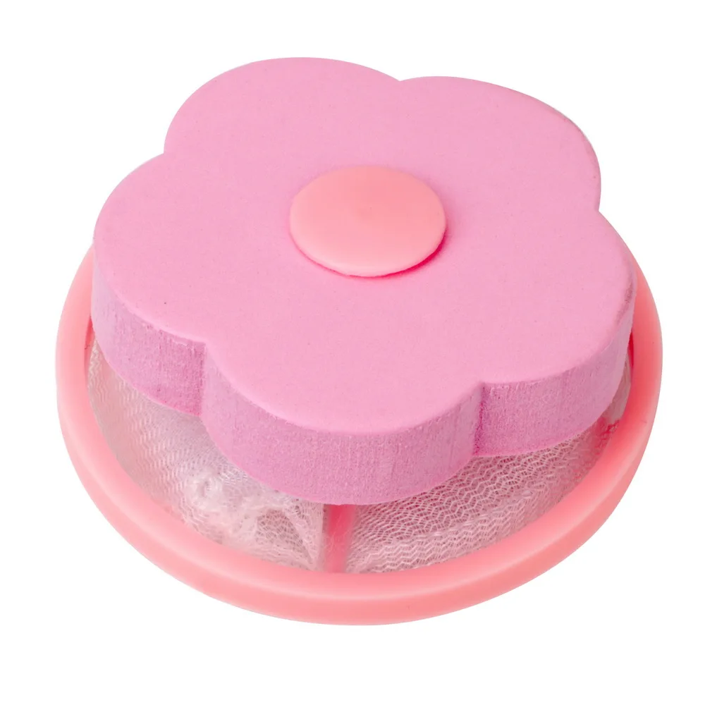 Грязный волоконный коллектор для удаления волос Catcher чистящие шарики сумка для белья шары диски фильтр сетчатый мешок фильтр стиральной машины - Цвет: Розовый