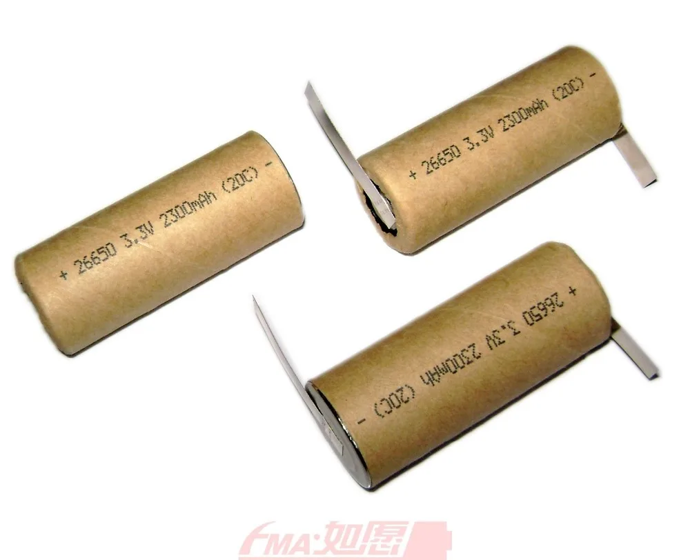 

A LiFePO4 LiFe 26650 3.2V 2300mAh Rechargeable Battery HP 20C/46A discharging DIY for Tria TRH25 Laser Flashlight
