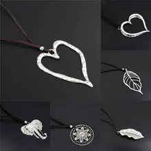 1 шт полые, в форме сердца лист амулеты ожерелье для йоги резной кулон с кожаными ювелирными изделиями для женщин