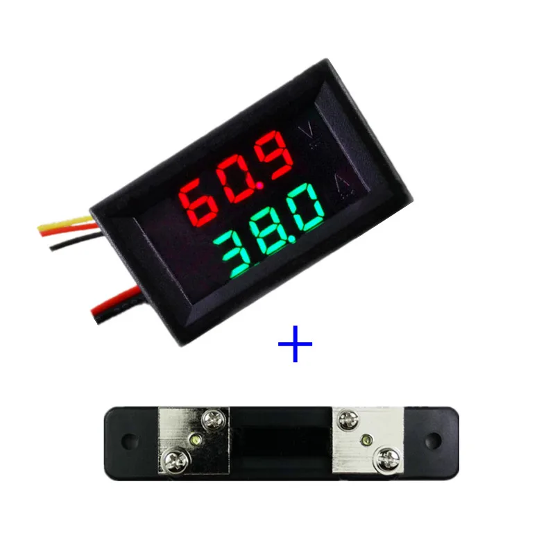 

RD dual LED Display 0.28 DC0-100V/50A Car voltage current meter Digital Ammeter Voltmeter 5 wire with shunt