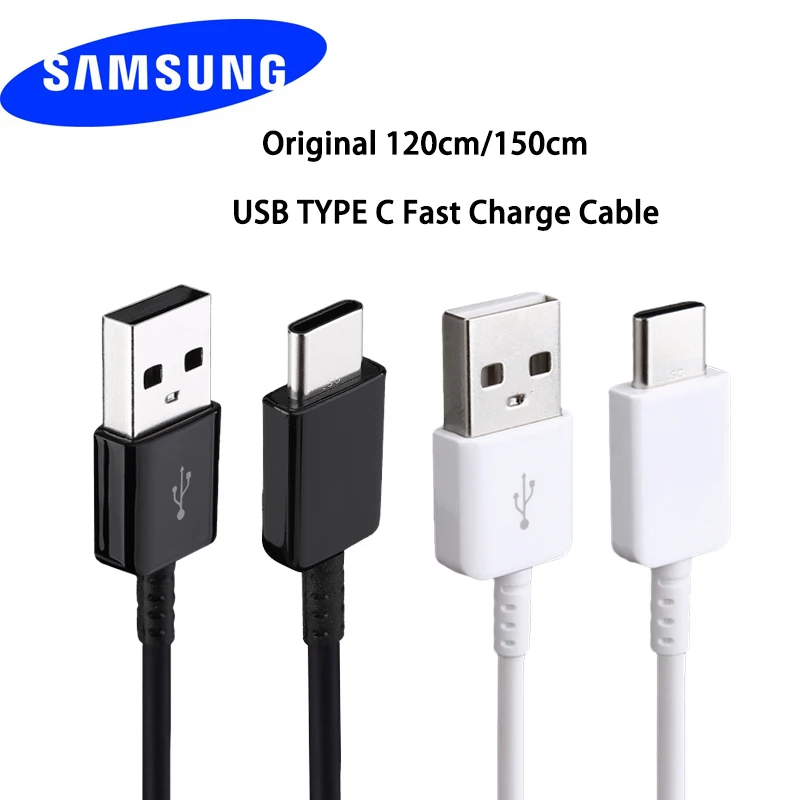 Оригинальное зарядное устройство samsung usb type C кабель быстрого адаптера 1,2 type C кабель для Galaxy S8 S9 Plus Note 8 9 A3 A5 A7