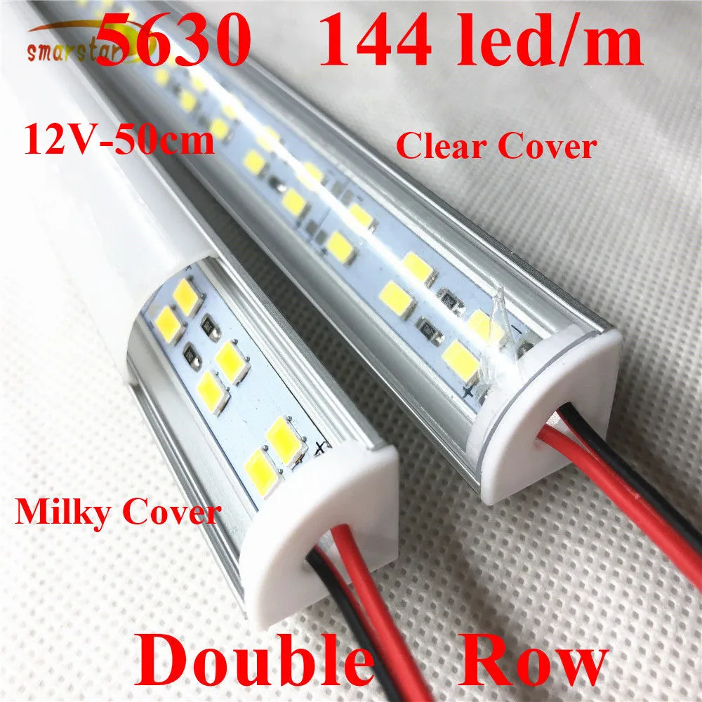 

Smarstar Wall Corner Double Row 5630 SMD 12 V 0.5 m Led Strip V Shaped Aluminum Case Milky Clear Cover 50 cm LED Light Led Lamp