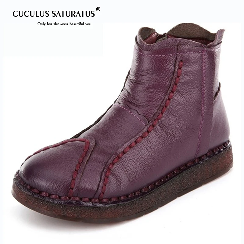 

Cuculus Winter Shoes Martin Boots Genuine Leather Ankle Shoes Vintage Casual Shoes Brand Design Retro Handmade Women Boots 1977