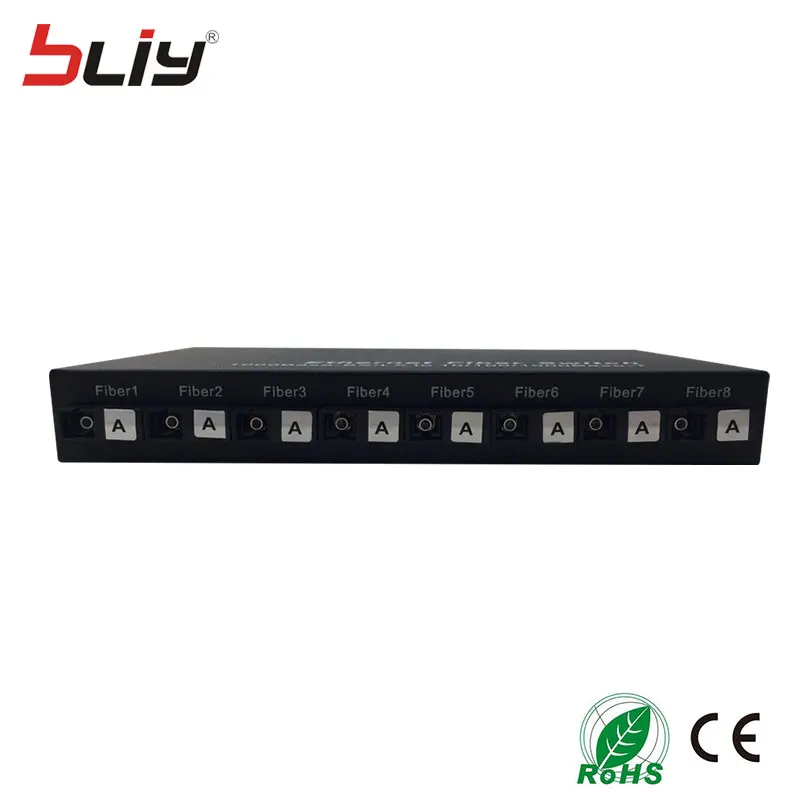 100% новый волоконно оптический media converter 8 волокна 1 RJ45 UTP Gigabit трансивер