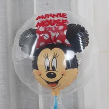 Mickey Minnie transparent balloons lovely Mickey Mouse The ball in the ball Aluminum ball Birthday party decoration kid toy