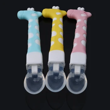 

2020 Latest Style Baby Cute Cartoon Spoon With Travel Safe Toddler Baby Child Feeding Training Spoon Easy To Hold Heat