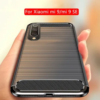 

100PCS Carbon Fiber Protective TPU Silicone Cover For Xiaomi Mi9 SE Mi8 Lite Mi CC9 9T A2 A1 F1 Play Max 3 Mix 2 2S Phone Case