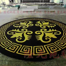 Последний модный круглый коврик, гостиная спальня черный ковер, золотой абстрактный акриловый ковры