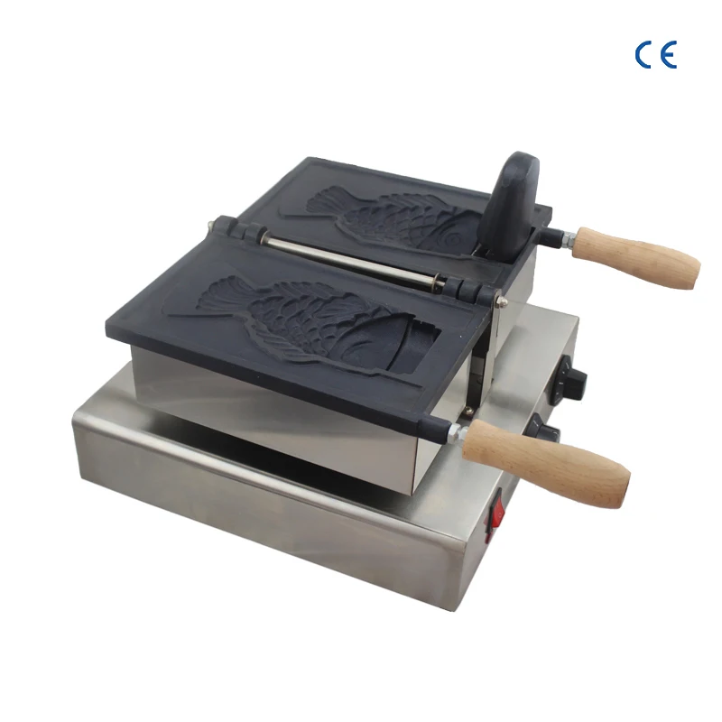 

With CE Electric ice cream taiyaki machine open mouth fish waffle maker