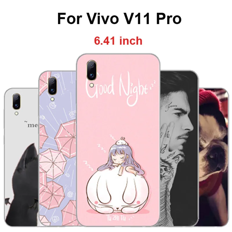 Чехол для телефона чехол для Vivo V11 Pro Кожаный Капа для Чехлы с рисунком героев мультфильмов, прозрачный чехол Мягкий силиконовый чехол для Vivo V 11 Pro Чехол coque
