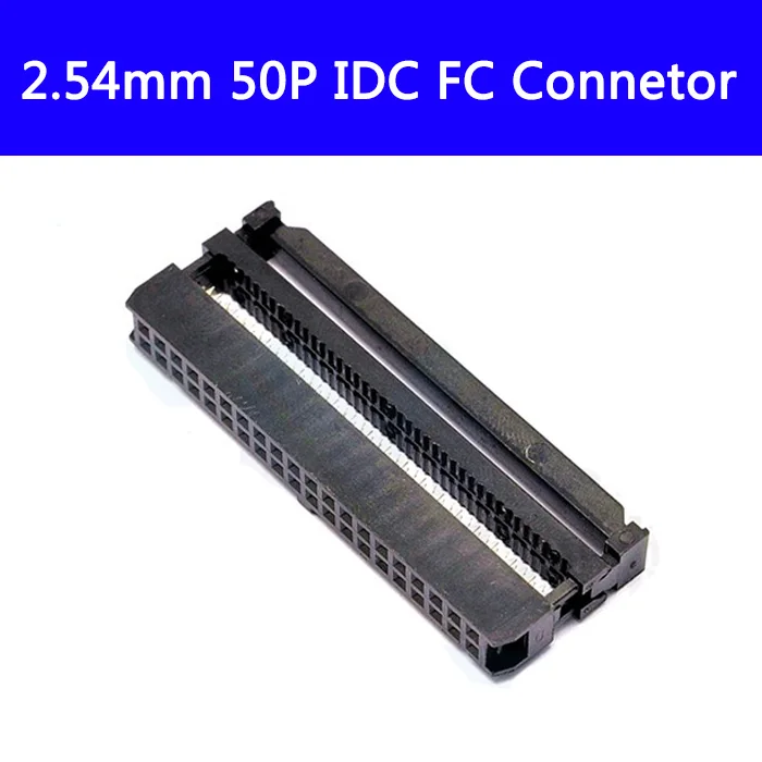 

100pcs FC-50P IDC Socket 50 Pin Dual Row Pitch 2.54mm IDC Connector cable socket