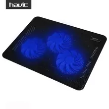 Охлаждающая подставка для ноутбука HAVIT HV-F2056. Кулер для ноутбука + 2 USB. Стильный тонкий дизайн, портативная работа от USB. 3 встроенных охлаждающих вентилятора. 2 дополнительных USB выхода.