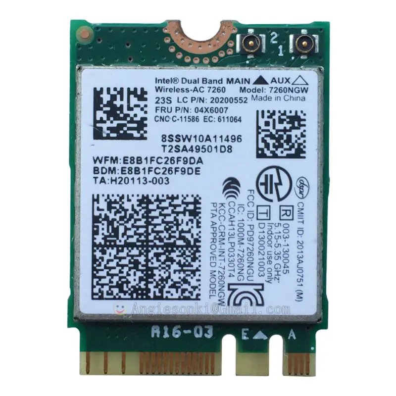 Dual band 7260ngw wlan wifi card bluetooth 7260ac ngff 867m 802 11ac