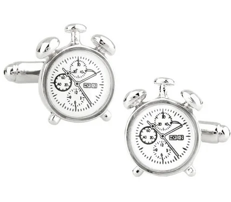 

Free Shipping New Arrival Clock Cufflinks Novelty White Vintage Clock Design Best Gift For Men Cuff Links Wholesale&retail