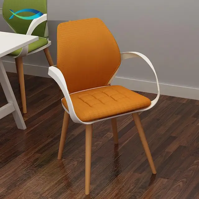 Best Price five-star hotel Dining chair North American fashion living room chair wood leg plastic seat green gray orange color Best Price five-star hotel Dining chair North American fashion living room chair wood leg plastic seat green gray orange color