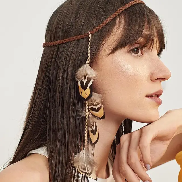 YWHUANSEN Women feather headbands Novelty hair accessories for women