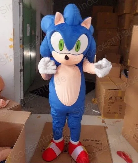 

new arrive Sonic Hedgehog blue cartoon Mascot Costume Fancy Dress Animal mascot costume free shipping