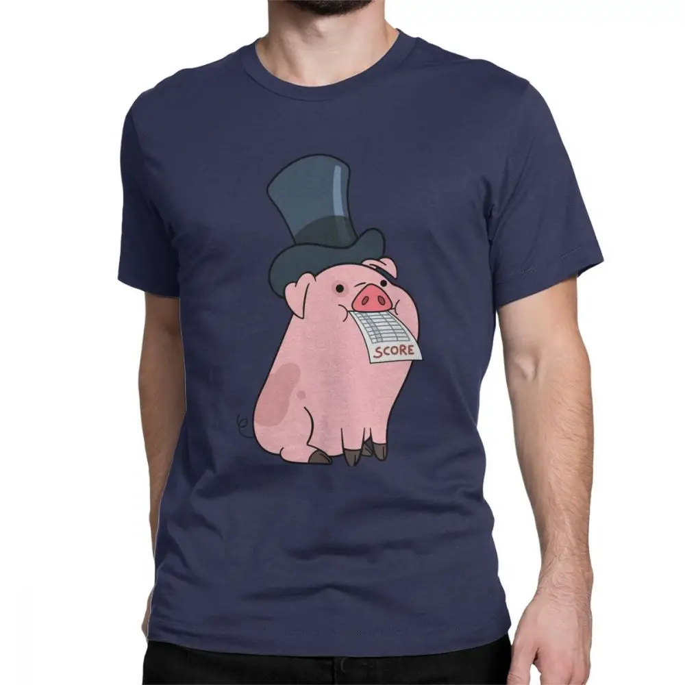 

Funny Waddles The Pig In Gravity Falls T-Shirt for Men O Neck 100% Cotton T Shirt Short Sleeve Tees Summer Tops