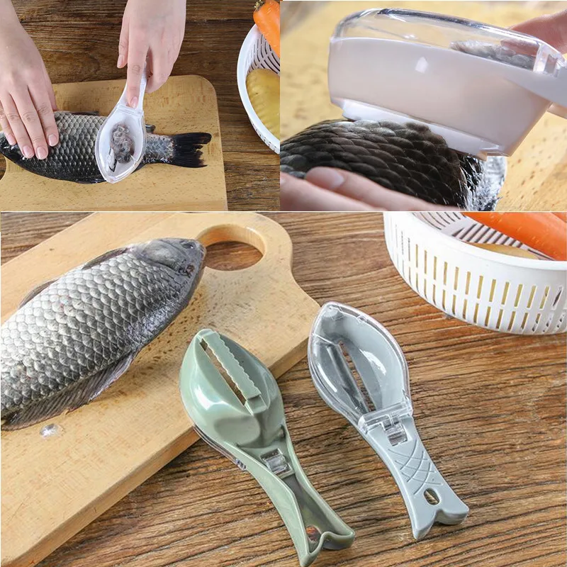 

Fish Scale Manual Scraper Hangable Easy To Clean Plastic Fish Cleaning Tool Kitchen Tool With Lid Cooking Utensils Wholesale