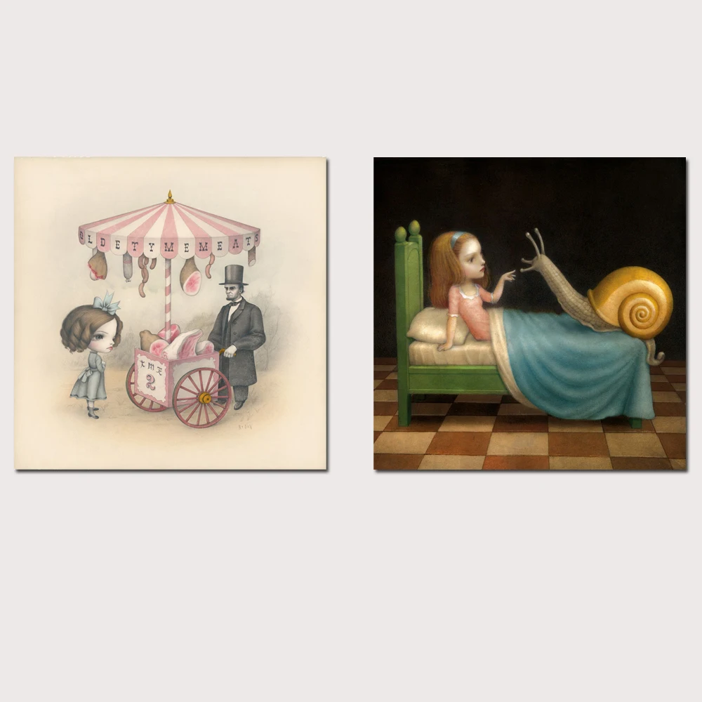 

Mark Ryden Nicoletta 1 Panel Abstract Wall Art Oil Painting Poster Canvas Painting Print Pictures for Living Room Home Decor 02