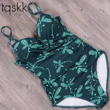 Tqskk Новое поступление принт цельный купальник женский винтажный купальник женский летний купальник без спинки пляжная одежда Монокини
