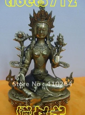 

TIBETAN NEPAL BUDDHIST BRONZE SYAMA GREEN TARA BUDDHA STATUE BRONZE S0039