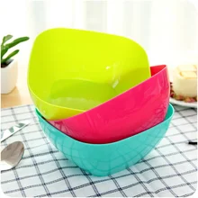 3pcs/lot Food-grade Plastic Bowl Square Salad Bowl Fruit Plate, Fruit Plate Seeds Small Snack Candy Dish Dried Fruit Bowls