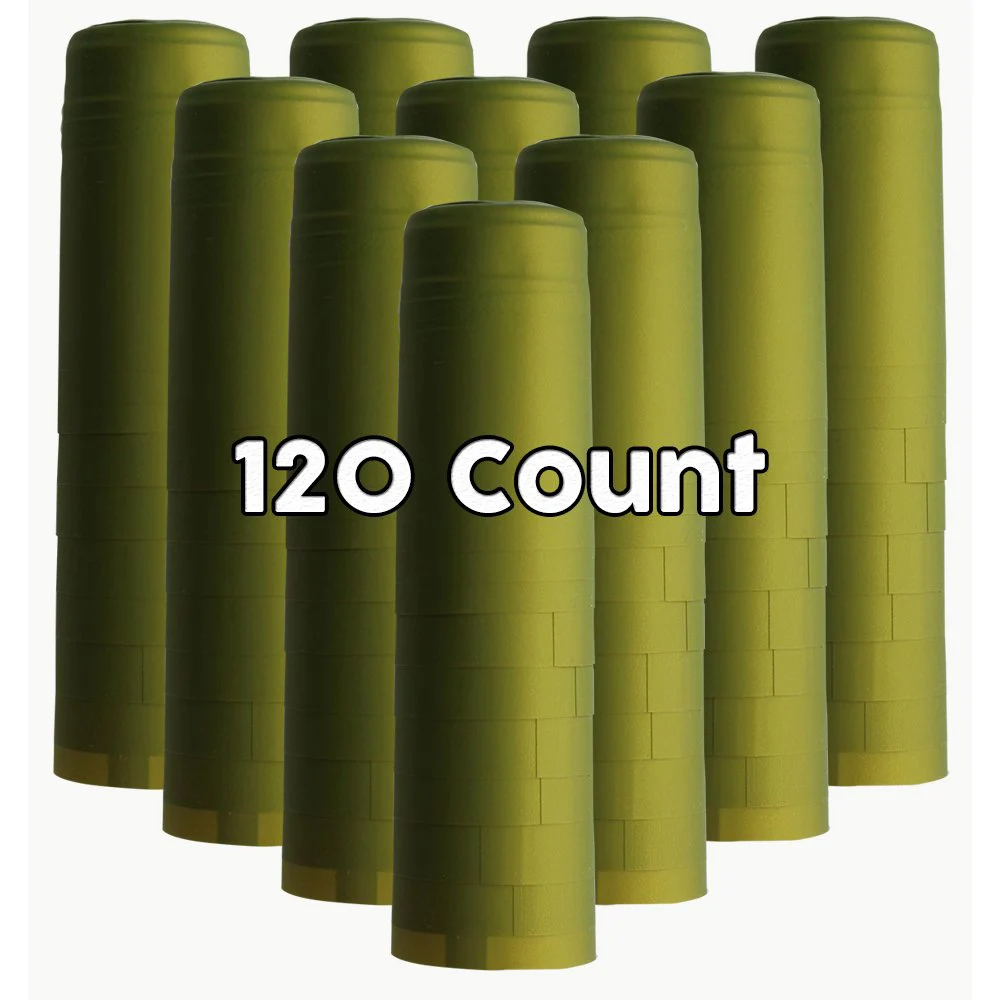 PVC Heat Shrink Capsules For Wine Bottles 120 Count (Metallic Lime
