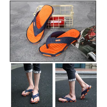 

Newly 1Pair Men Casual Shoes Beach Flip Flop Sandals Slippers for Indoor Outdoor 19ing