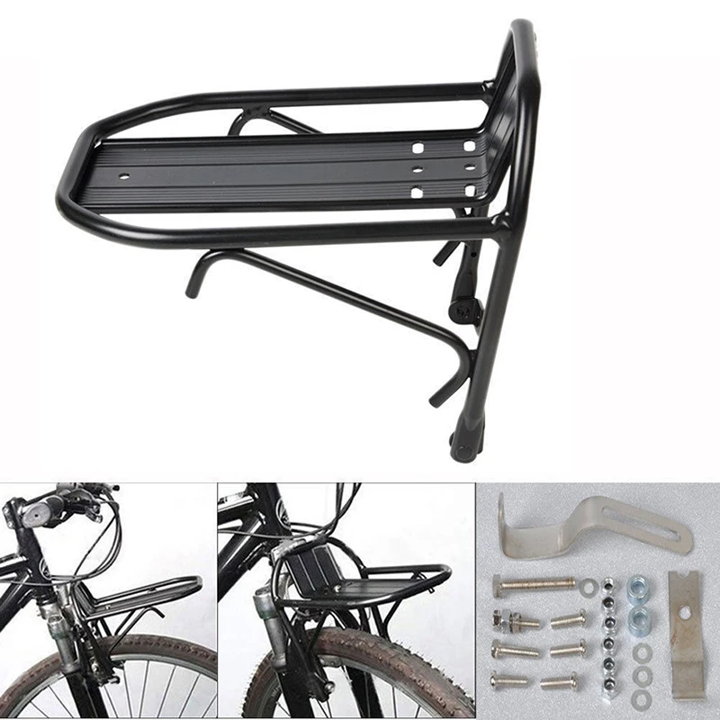 Aluminum Alloy Bike Bicycle Front Rack Luggage Shelf Panniers Bracket