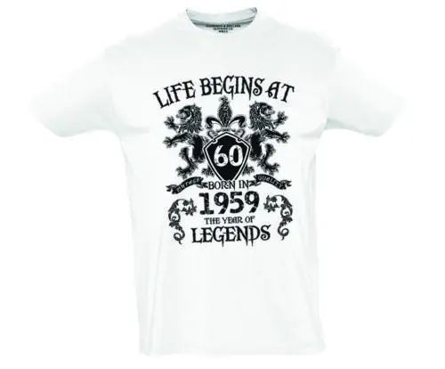 Crest Coat of Arms T-Shirt 60 Birthday 59 1959 Years Fifty 2019 New Short Sleeve Men Cotton Custom Tee Shirts | Мужская одежда