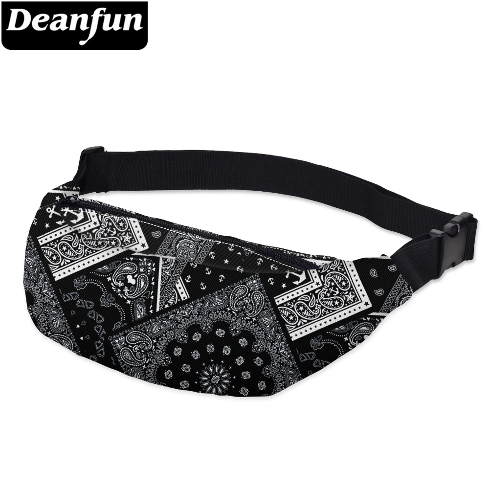 Deanfun поясная сумка 3D Бандана с принтом черный ремень с молнией для женщин YB9