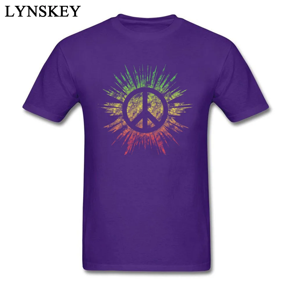 Men Tops Tees Fashionable Summer T-Shirt Cotton Fabric O-Neck Short Sleeve Cool Rasta Peace Sign Sweatshirts Top Quality Rasta Peace Sign purple