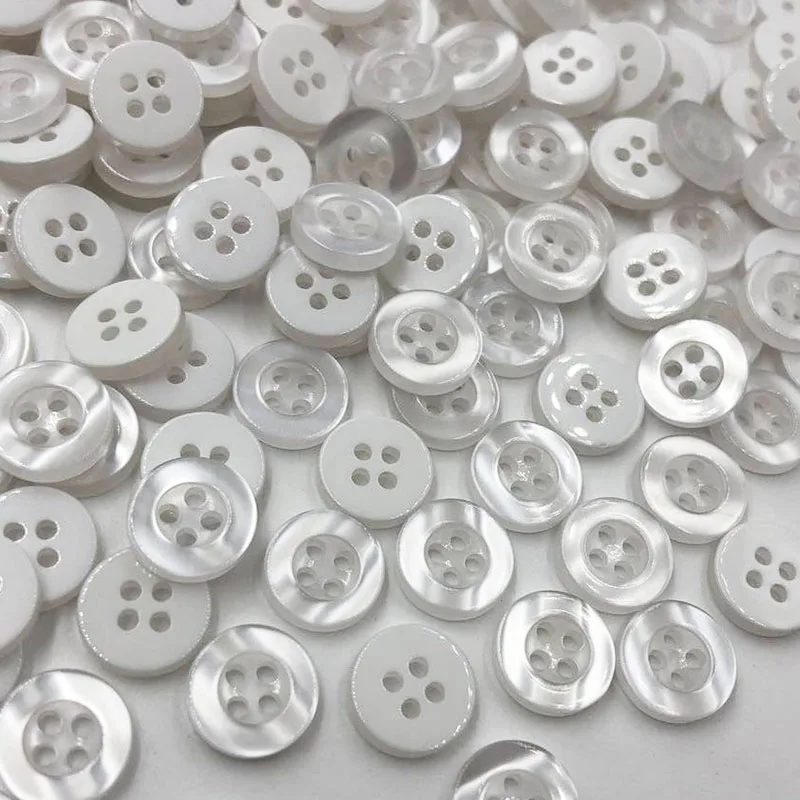 100pcs White color 4holes buttons shirt buttons apparel supplies sewing
