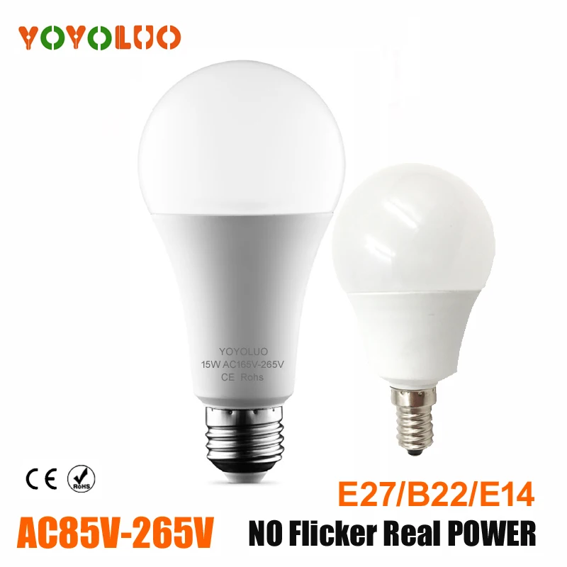 

2018 B22 LED Lamp E27 7W 9W 12W 15W 220V LED Bulb 110V LED Light bulb SMD2835 Energy Saving 360 Degree Warm/white home lighting