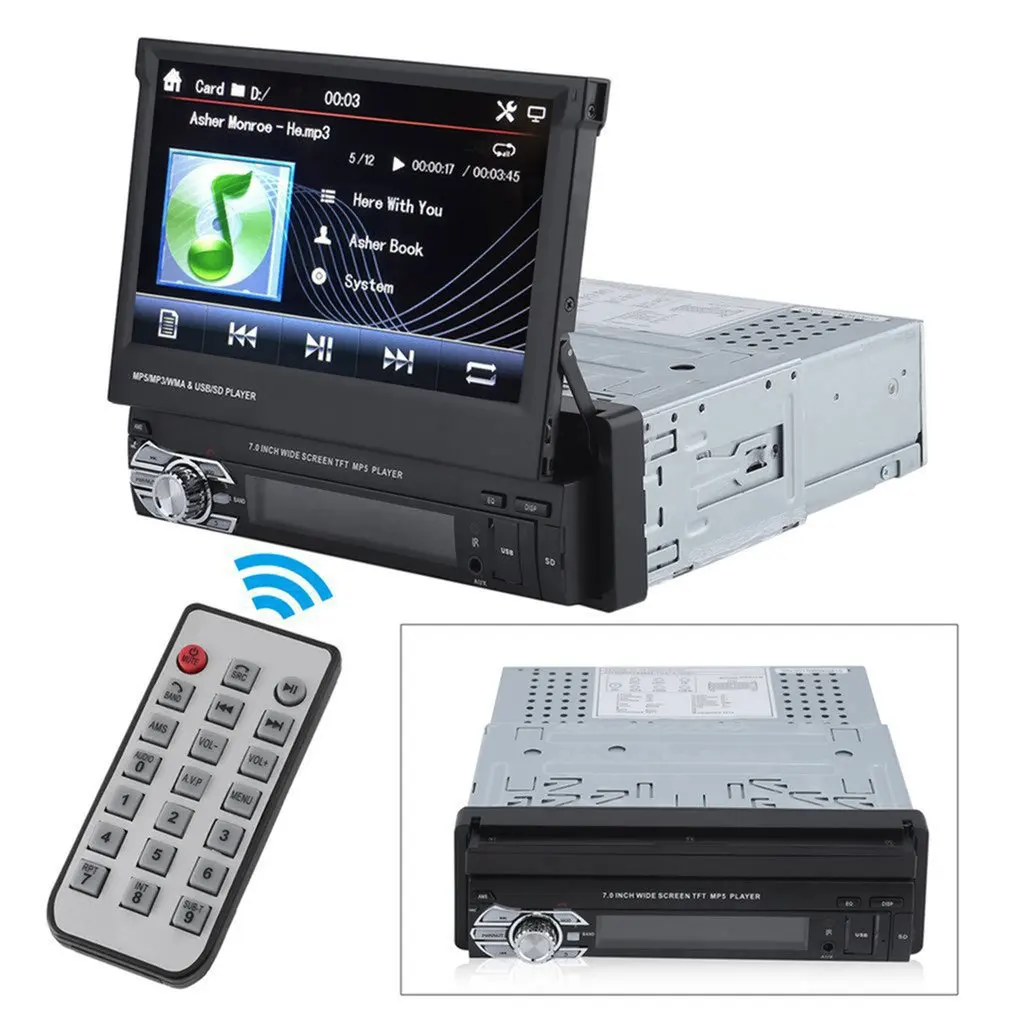 

7 Inch Bluetooth Car Stereo Digital Radio Portable Multimedia Detachable Music Player Universal Car MP5 Player With Camera