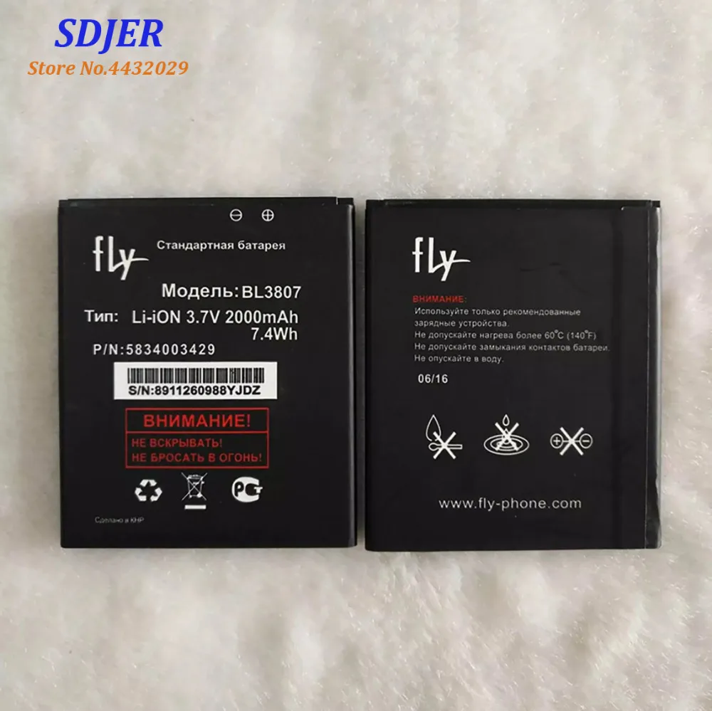 2019 высокое качество BL3807 батарея для Fly IQ454 BL 3807 li ion 3 7 V 2000mAh Мобильный телефон Bateria