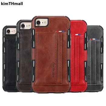 

Case For Apple iPhone 6 6s 7 8 Plus Back Cover Luxury leather Card slot Shock Proof Soft case for iPhone 6 7 8 case kimTHmall