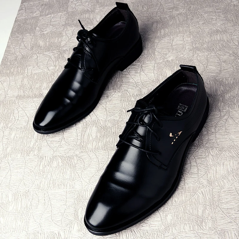 

Young Student Suit Leather Shoes Men Black Work Uniform Shoe Comfortable Fashion Best Man Dress Shoe Interview Flats Party