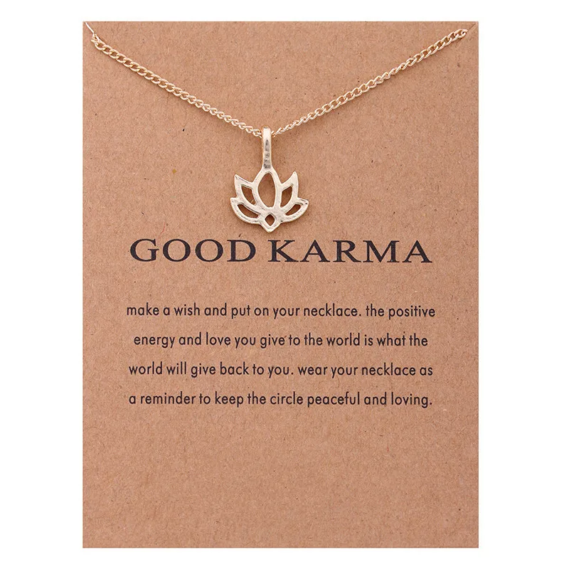 Модное Ювелирное колье-чокер с надписью «Good Karma Happy Lotus»