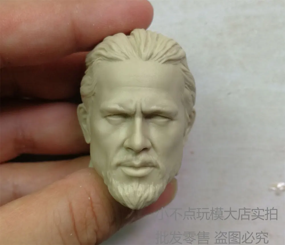 Пустой горячий 1/6 масштаб головы Sculpt Charlie Hunnam Jax Теллер Неокрашенный|Игровые