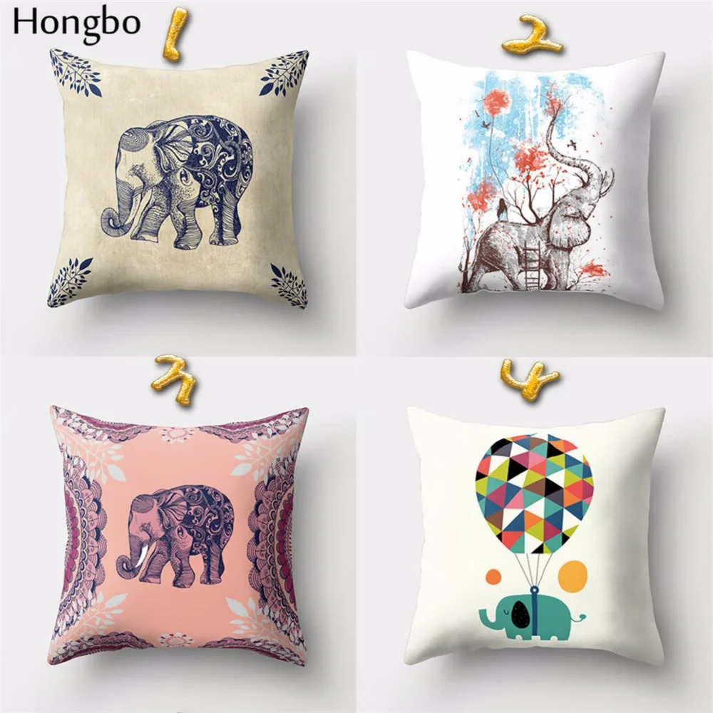 1 шт. декоративная наволочка с принтом слонов|cushion case|throw pillow coverscover cushion |