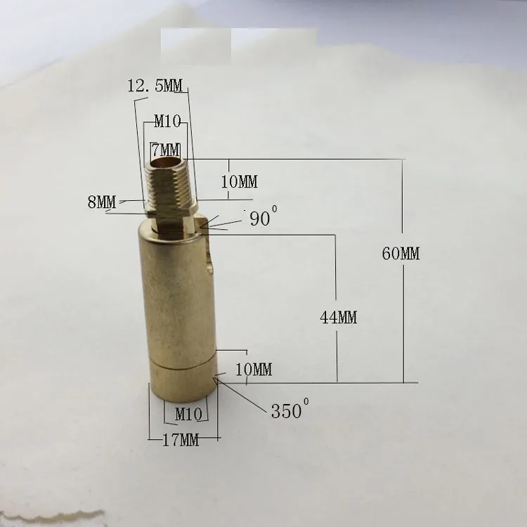 Медный универсальный шарнир 90 градусов, M10 снаружи+ снаружи M10 гусиная труба светильник DIY