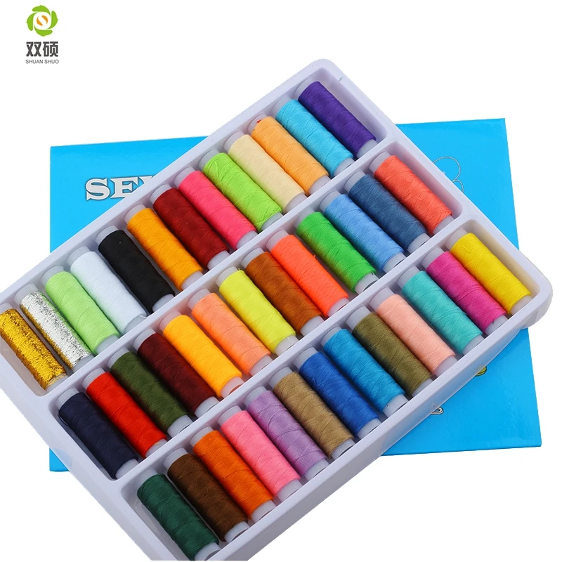 

Color random NO402 Sewing Machine thread, Hand stiching ,Sew thread ,Pachwrok work Cotton Thread ,DIY Sewing tools 39color/box