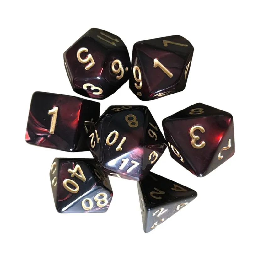 7 шт. игральные кости многогранники TRPG игра многогранные D4 D20 Multi кубика