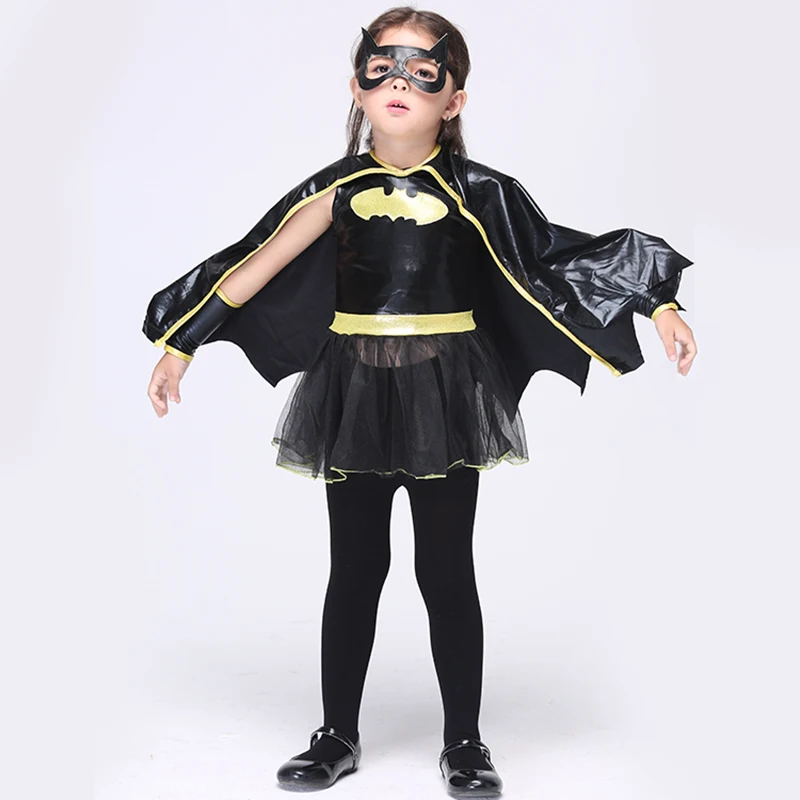 2020 Hot Children Batman Halloween Cosplay Costume Kids Fancy Dress Girl Suitable For 95-135CM | Тематическая одежда и