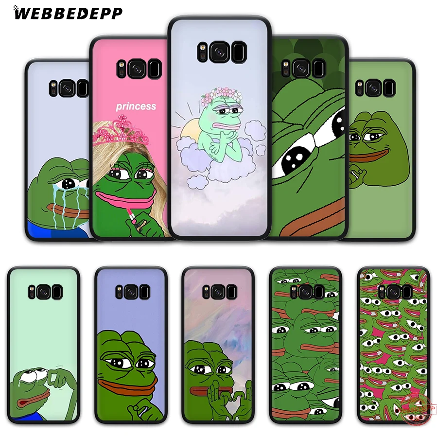WEBBEDEPP мягкий чехол с грустной лягушкой для Samsung A6 A7 A8 A9 J6 2018 S6 S7 S8 S9 S10E S20 Ultra Note 8 9 10 Lite
