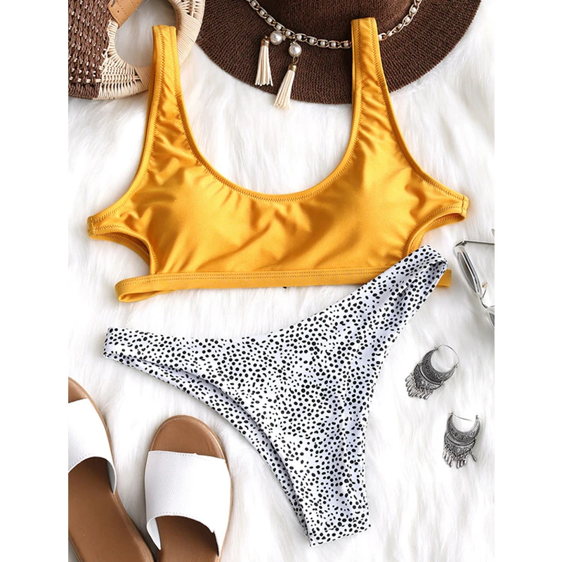 

2019 New Summer Women Solid Bikini Set Push-up Unpadded Bra Swimsuit Swimwear Triangle Bather Suit Swimming Suit Biquini